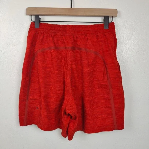 Lululemon Pace Breaker Short Linerless XS Heather Allover Solar Orange Magma Red - Picture 4 of 6